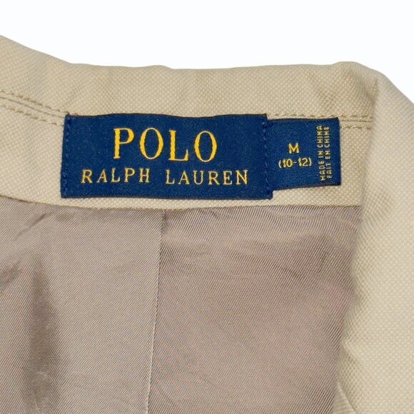 Polo Ralph Lauren Youth Khaki 2-Button Blazer Jacket Size 10-12 Linen Cotton - Picture 10 of 11